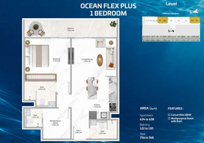 Shahrukhz Residences by Danube, Dubai — 2 bedrooms, 98 m²